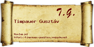 Timpauer Gusztáv névjegykártya